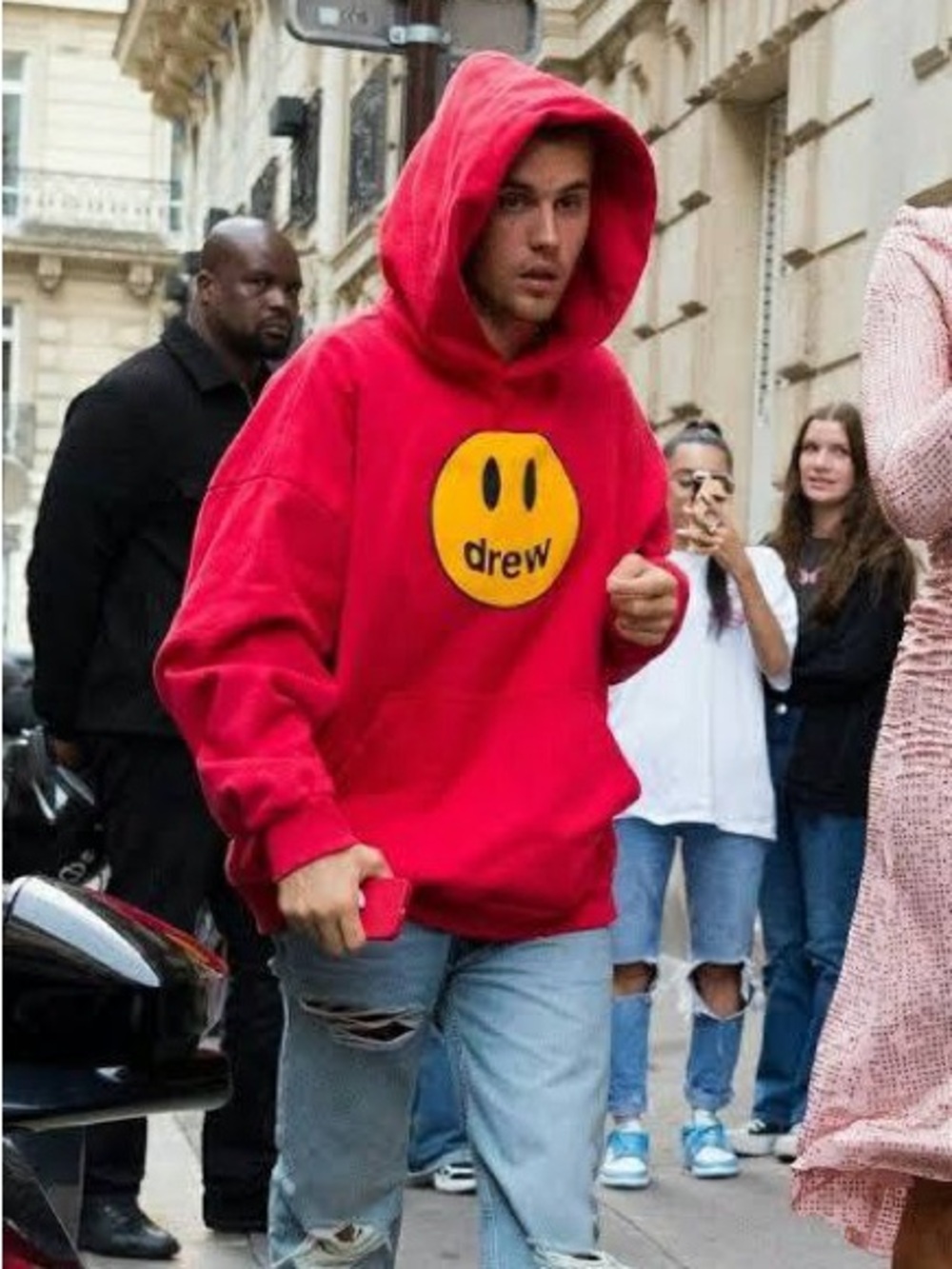 Drew House Mascot Hoodie Justin Bieber Red Smiley Face Logo Mens Large Original